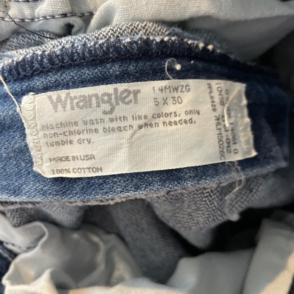 VTG Wrangler 14MWZG Jeans Womens 5X30 Blue Denim Straight Leg Made In USA - Picture 2 of 5